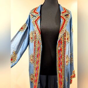 Soft Surroundings Long Beaded Button Up